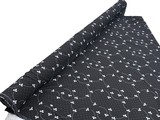 White on Black Spotted Garden Printed Polyester