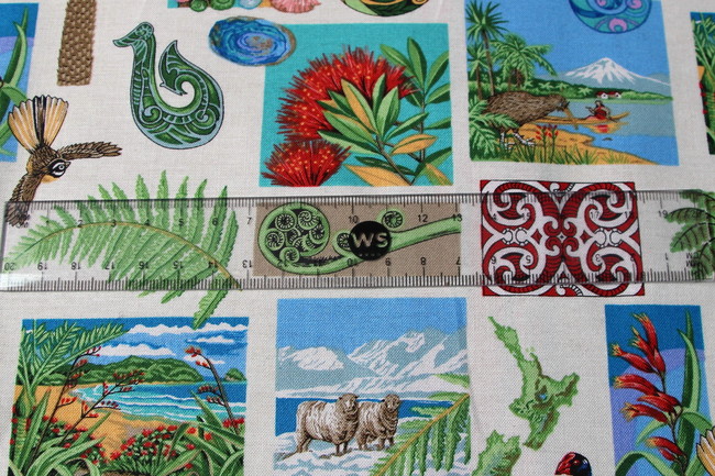 NZ Adventures Kiwiana Printed Cotton