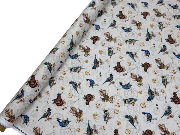 Gears & Feathers Kiwiana Printed Cotton