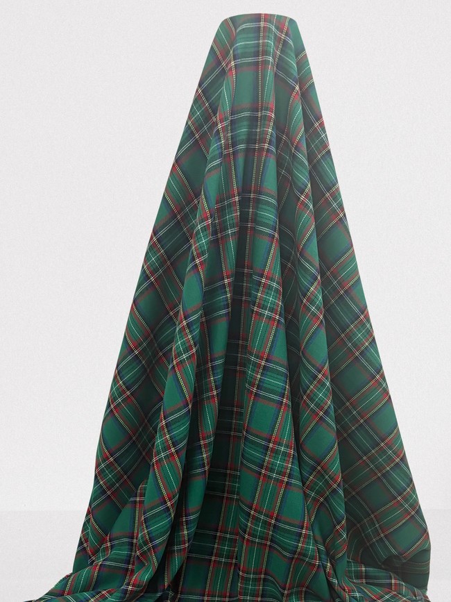 Classic Green, Blue & Red Brushed Cotton Check