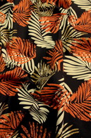 Orange & Beige on Brown Pasifika Palms Cotton