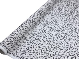 Black & White Vines on Lightweight Crepe
