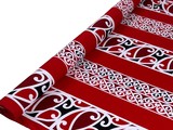 Designs of Aotearoa on Red Rayon