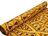 Mustard & Brown Pacific Island Cotton Dobby