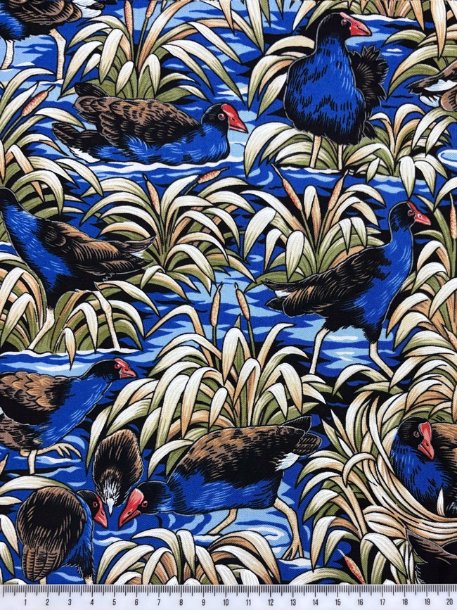 Pukeko Swamp Kiwiana Cotton