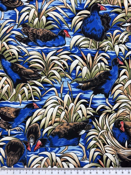 Pukeko Swamp Kiwiana Cotton