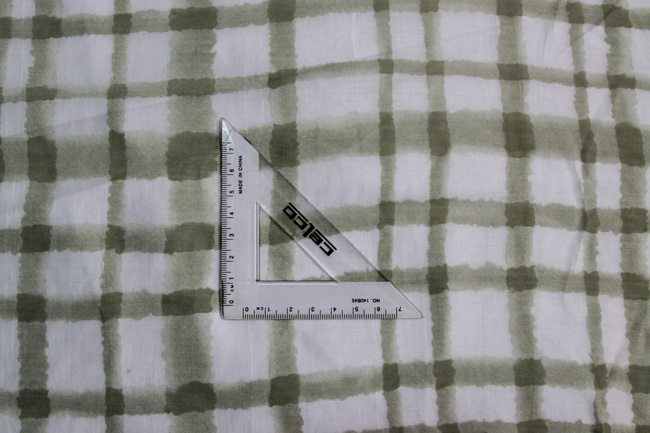 Sage 'Water-Colour" Grid Sheer