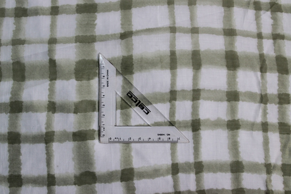 Sage 'Water-Colour" Grid Sheer