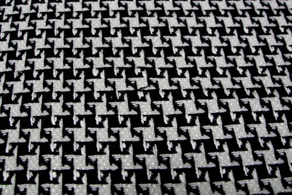  Black, Grey & White Hounds-tooth Wool Coating