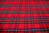 Red, Brushed Royal Tartan Wool Blend