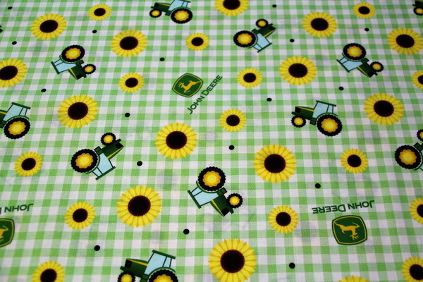 John Deere Tractors & Sunflowers Licensed Cotton