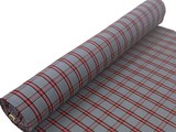 Red, Royal & Gold on Grey Brushed Cotton Check
