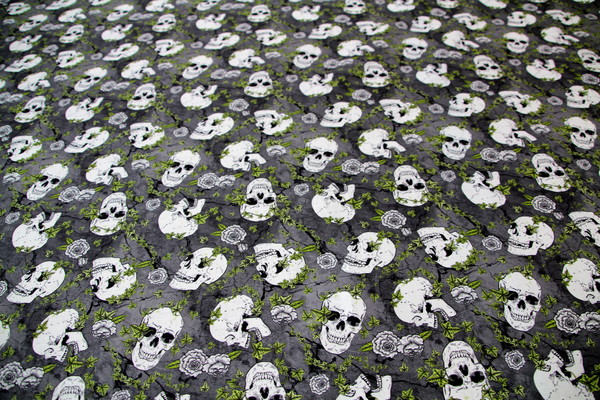 Grey Skull-Duggery Premium Printed Cotton