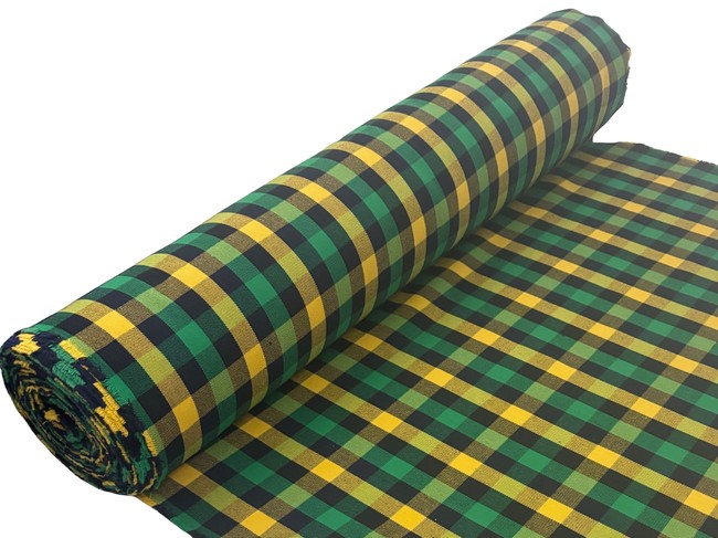  Citrus & Black Brushed Cotton Check