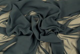 Japanese Dark Petrol Blue Plain Chiffon