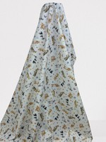 Happy Bunnies on Soft White Printed Cotton