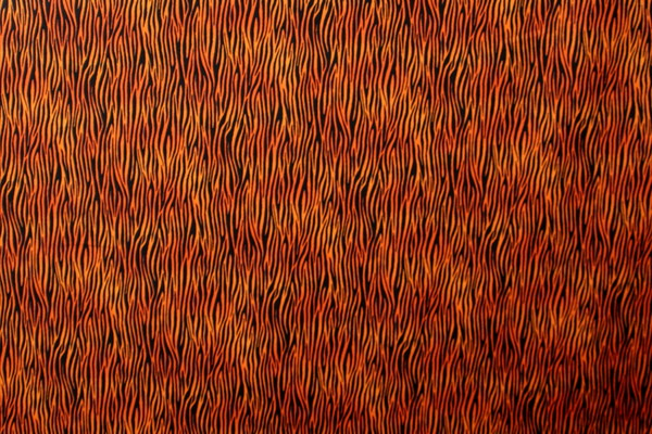 Orange Zebra Stripes on Black Printed Cotton