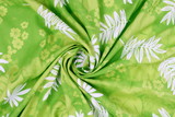 Island Palms on Lime Printed Cotton/Rayon Blend