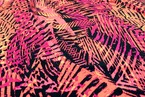 Neon Palms Printed Jersey Knit