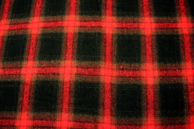 Red & Black Tartan Wool Shirting
