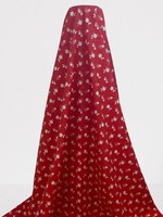 Sweet Flowers on Tomato Red Printed Cotton