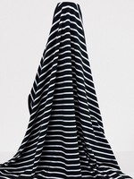 White on Black Stripe T-Shirting