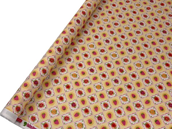 Floral Strawberries Printed Cotton