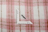 Pink, White & Light Brown Checked Wool Blend