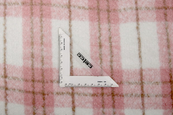 Pink, White & Light Brown Checked Wool Blend