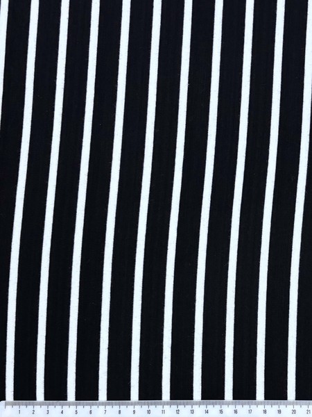 White on Black Stripe T-Shirting