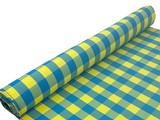 Lemon & Turquoise Brushed Cotton Check