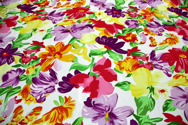 Summer Blooms Stretch Cotton Sateen New Image