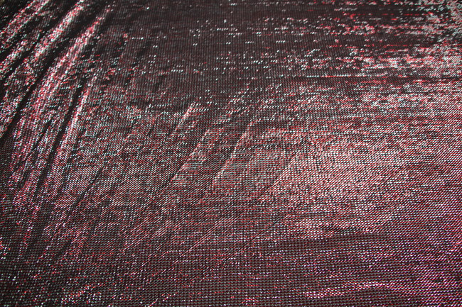  Mermaid Sparkling Mesh - Red & Silver New Image
