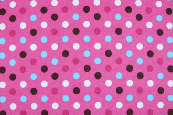 Multi Dots on Hot Pink Printed Flannelette