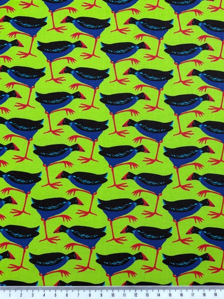 Pukeko Stomp Kiwiana Cotton