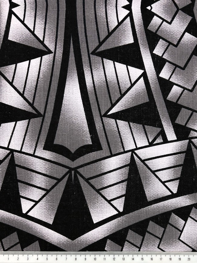 Black & Grey Pacific Island Cotton Dobby