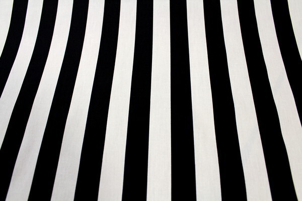 Bold Ivory and Black Striped Cotton