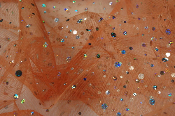 Beautiful Holographic Tulle - Peach