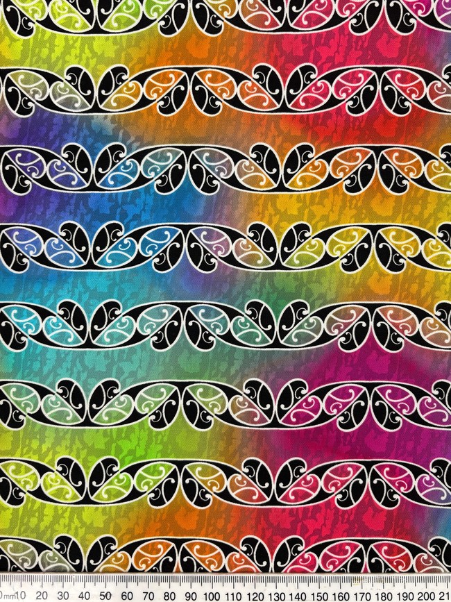 Rainbow Koru Design Kiwiana Cotton