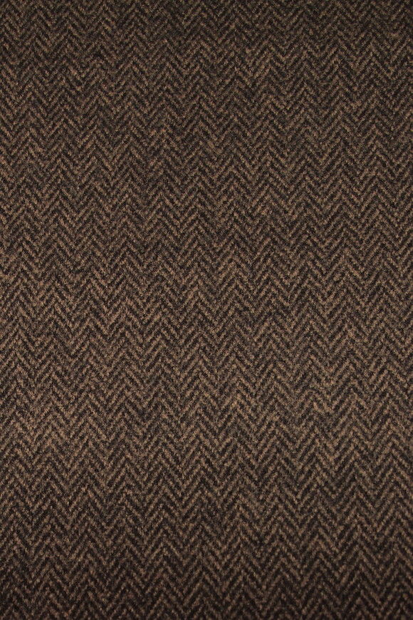 Chocolate Herringbone Wool Blend
