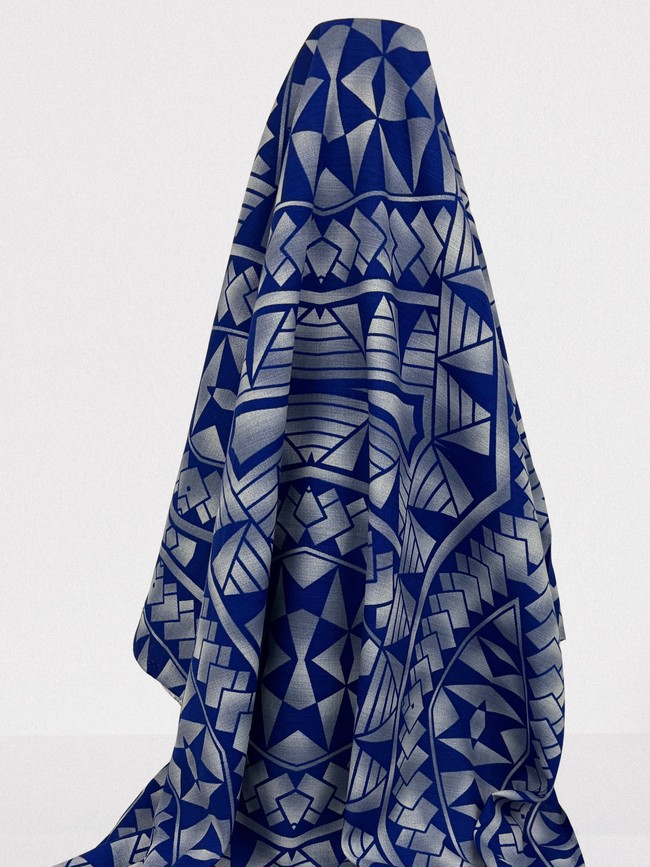 Blues Pacific Island Cotton Dobby