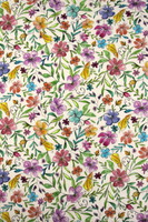 Delicate Floral on White Kiwiana Printed Cotton