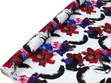 Bright Abstract Floral on White Digital Printed Viscose