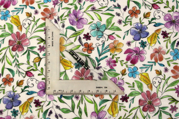 Delicate Floral on White Kiwiana Printed Cotton