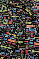 Construction Crew Words Printed Cotton