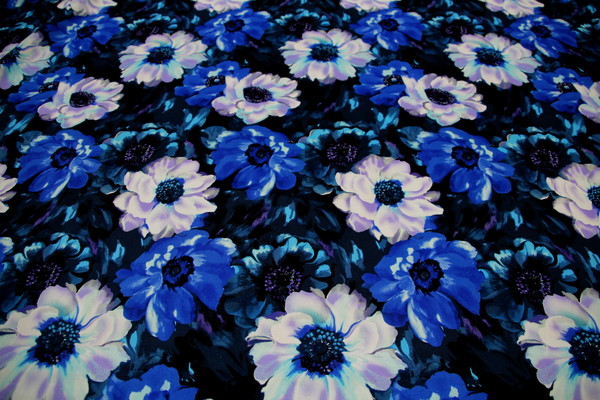 Lilac & Blues Lush Garden Digital Print Stretch Cotton Sateen New Image