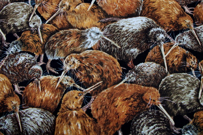 Crowded Kiwi Printed Kiwiana Cotton