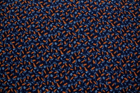 *REDUCED TO CLEAR* Blue & Tan on Navy Rayon