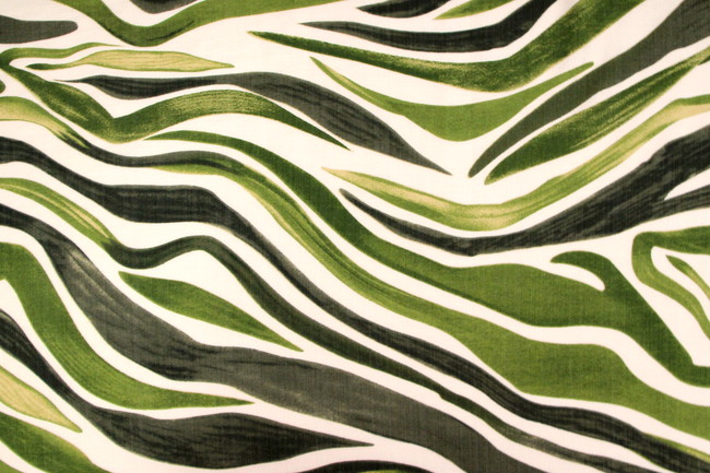 Zebra Print in Greens Printed Bamboo Cotton Blend