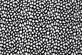 Black & White Leopard Print Polyester